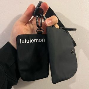 Black dual pouch wristlet